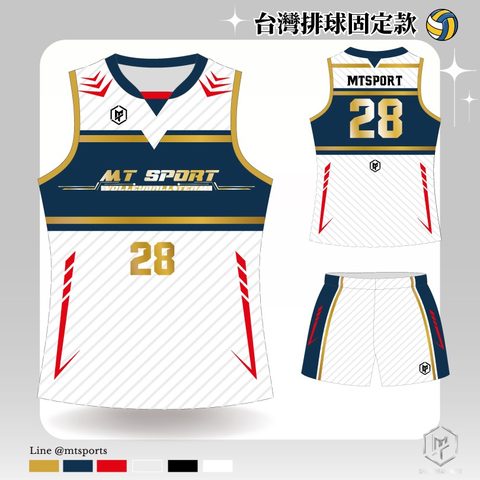 MTTW13 (修腰/直腰款) 排球球衣設計・運動、條紋、現代
